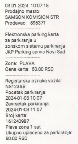 Parking servis epk priznanica